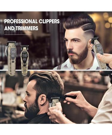 Karrte Professional Hair Clippers for Men - Cordless Beard Trimmer Set with T-Blade Rechargeable Grooming Kit & LED Display - Ideal Barber Starter Kit - Buy Online on GoSupps.com