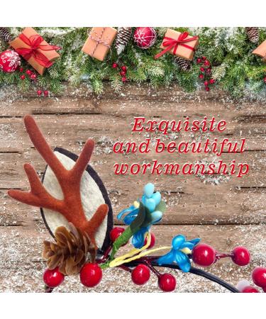Jxuane Christmas Headband Christmas Flower Deer Headband Flower Antlers Headband Flower Antlers hair piece Animal Horns Headwear Flower Antlers Hair Accessories for Girls and Women - Buy Online on GoSupps.com