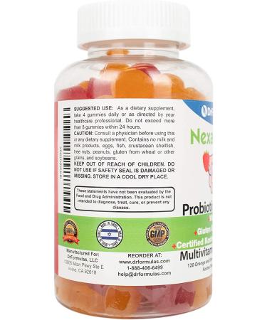 DrFormulas Multivitamin Gummies with Omega 3, Probiotics, and Essential Nutrients | Nexabiotic for Kids and Adults | 120 Count, Kosher Vegetarian Formula - Buy Online on GoSupps.com