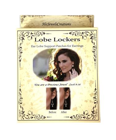 Lobe Lockers Ear Lobe Support Patches & Stabilizers for Wearing Heavy Earrings - 120 Lift Repair Stickers - 1 Pair of Bullet Clutch with Safety Pad Backs