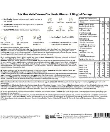 Protein Works Total Mass Matrix Extreme 2.12kg | 975 Cal Weight Gainer Shakes | Chocolate Hazelnut Heaven | 8 Servings - Buy Online on GoSupps.com