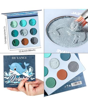 DE'LANCI Blue Teal Eyeshadow Palette - Shimmer and Matte Shades for Christmas Snowflake Glam - Long Lasting, Velvety Texture - Buy Online on GoSupps.com
