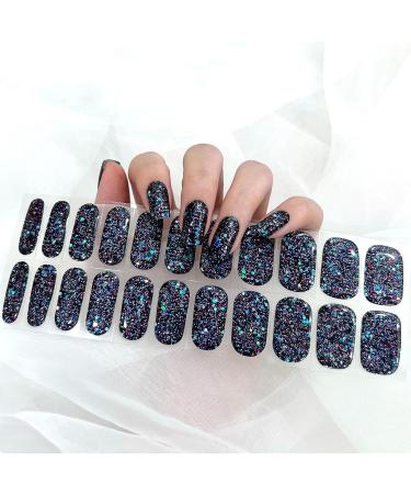Semi Cured Gel Nails Strips 22 Stickers Nail Wraps Soft Self-Adhesive Gel Nail Stickers Salon-Quality Glitter Gel Nail Strips for Nails Manicure Require UV/LED Lamp (Set D (23+25)) - Buy Online on GoSupps.com