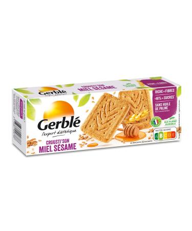 Gerblé Crousti'son Honey-Sesame Cookies, Light in Sugar, High Fiber, Palm Oil Free, 20 Cookies, 200 g.
