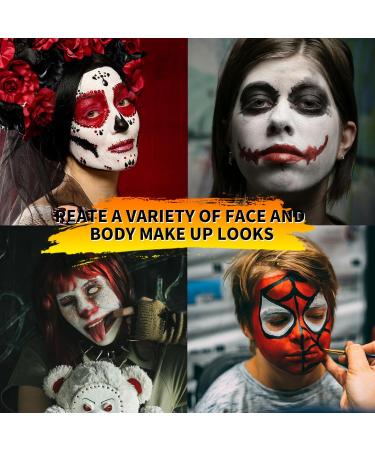 Black White Red Face Body Paint Stick - Halloween Clown Makeup Kit for Adults & Kids | Cosplay Zombie Vampire Effects & Special SFX Costumes - Buy Online on GoSupps.com