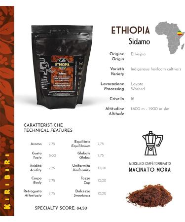KIRIBIRI Single Origin Specialty Coffee 100% Arabica - Pack of 4 x 250g Ground for Moka - Organic Colombia Costa Rica Peru Ethiopia - Buy Online on GoSupps.com