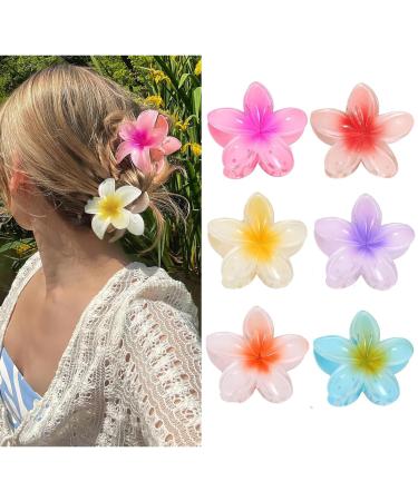 6 pieces flowers hair clips flower hair claw clips large flower -shaped claws non -slip flowers of hair clips Big claws for women thick/thin hair color a - Buy Online on GoSupps.com