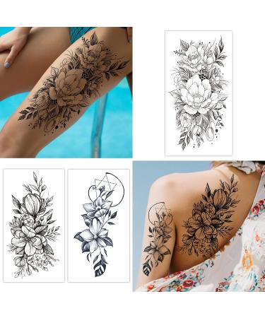 Cerlaza Temporary Tattoos for Women - Flower & Butterfly Design - Semi-Permanent Body Stickers - Waterproof - 12 Sheets - Buy Online on GoSupps.com