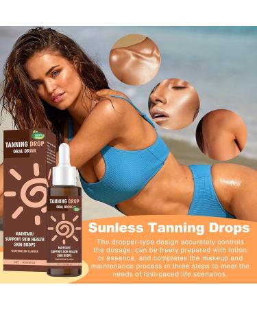 Body Tanning Drops Face Tanning DropsGradual Glow Bronzing 60ml Moisturizing Oil for Daily Use Travel Vacation Pool Summer Body Face - Buy Online on GoSupps.com