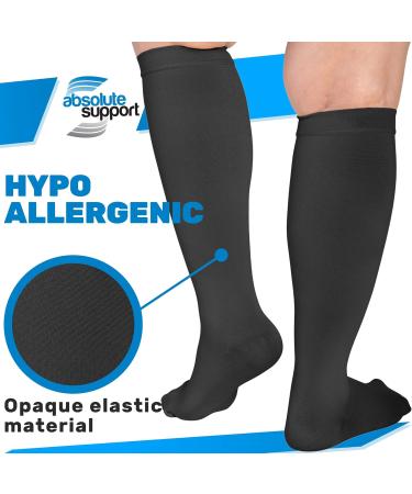 Buy ABSOLUTE SUPPORT Compression Socks for Men & Women - 15-20mmHg Knee High Medical Grade for Varicose Veins Circulation Edema | Black XX-Large - Fast International Shipping - Buy Online on GoSupps.com