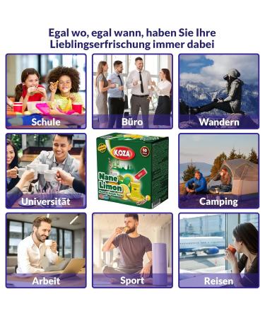 Koza Mint Lemon Instant Beverage Powder Sticks 50 Pack | Hot & Cold Drink Mix | Turkish Tea & Iced Tea Powder | Refreshing Fruit Tea | Shop Now! - Buy Online on GoSupps.com
