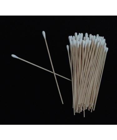 100 cotton buds with small head approx. 15 cm long NEW cotton head wooden sticks