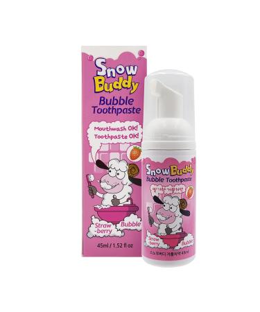 Kids Foam Toothpaste with Strawberry Flavor, Anti Cavity with Low-Fluoride, Foam Toothpaste for u-Shape Toothbrush and Mouthwash for Dental Care 45ml (Strawberry, 1 Pack (1.52 Fl Oz))