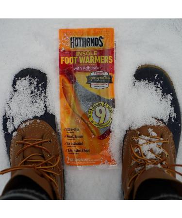 HotHands Insole Foot Warmers - 16 Pair Pack - Up to 9 Hours of Heat - Natural Odorless, Air Activated Warmers - Long Lasting and Safe - Black - Buy Online on GoSupps.com