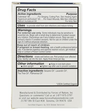 Forces of Nature Organic Anti-Itch Extra Strength Roll On - 0.14 FZ - Buy Online on GoSupps.com