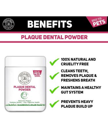 C&G Pets | Plaque Dental Powder 100ML | Plant Based Antibacterial Dog Mouthwash Plaque Off | Natural Ingredients Dog Plaque Remover | Ideal for Dog Dental Care Plaque Off Dogs Plaque Off - Buy Online on GoSupps.com