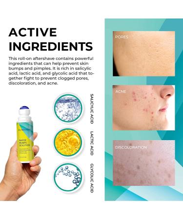 Lumanere Razor Bumps Solution + Hair Inhibitor After Shave Serum | Roll-on for Bikini, Legs, and Underarms - Men and Women - Buy Online on GoSupps.com