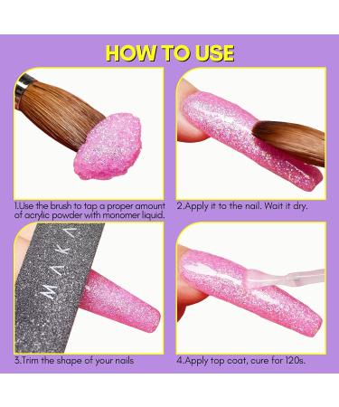 Makartt Grey Glitter Acrylic Powder for Nail Extension - No Lamp Needed | Nail Salon Quality - Buy Online on GoSupps.com