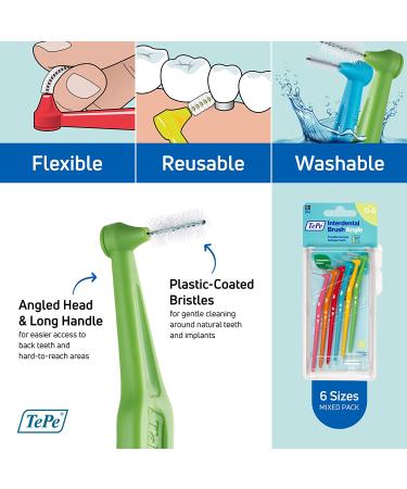 TePe Interdental Brush Angle Multi Pack - Angled Dental Brush for Teeth Cleaning - Buy Online on GoSupps.com