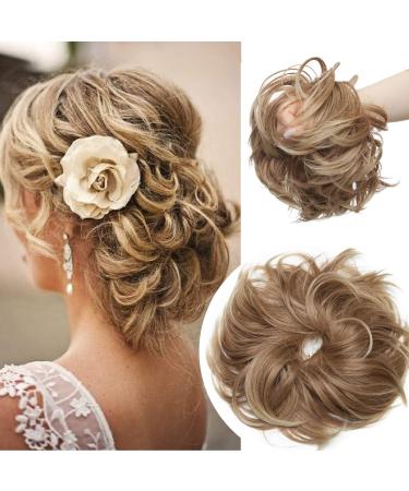 Thick 80g large hair part hair tie extensions messy bun dutt updos voluminous like real hair hair extension bun hair extensions light brown blond highlight