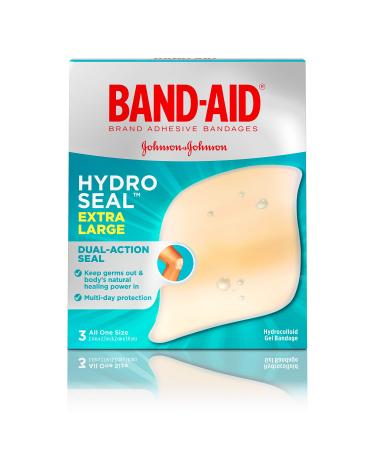 Band-Aid Brand Hydro Seal Adhesive Hydrocolloid Gel Bandages for Wound Care & Blister Relief  All Purpose Waterproof & Shower Proof Blister Pad  Sterile & Long-Lasting  Extra Large  3 ct 3 Count (Pack of 1) - Buy Online on GoSupps.com