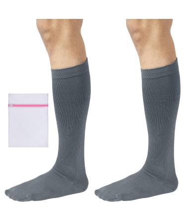 360 RELIEF - Flight Compression Socks Supports | Blood Circulation Travel Work XXL 2Pairs-Grey