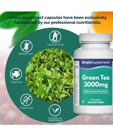 Green Tea Extract 3000mg | 180 Capsules | UK Made - High Quality Green Tea Supplement - Buy Online on GoSupps.com