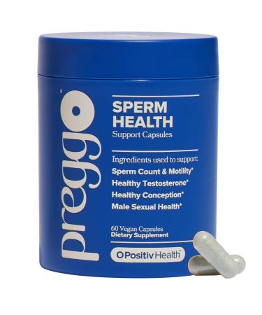 O Positiv Preggo Sperm Health Capsules for Men - OBGYN-Formulated for Improved Sperm Count & Motility with Tongkat Ali, NAC, Alpha Lipoic Acid Male Reproductive Health, 60 Count (Pack of 1)