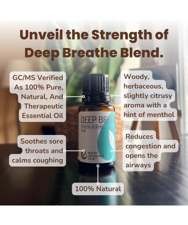 Rocky Mountain Oils Deep Breathe Essential Oil Blend - 15ml Aromatherapy for Diffusers & Topical Use | Relaxing Essential Oils for Stress Relief - Buy Online on GoSupps.com