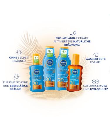 NIVEA Sun Schutz & Br unen Sonnenpray LSF 20 - 200 ml | Sunscreen with Pro-Melanin | UVA/UVB Protection for Even Tan - Buy Online on GoSupps.com