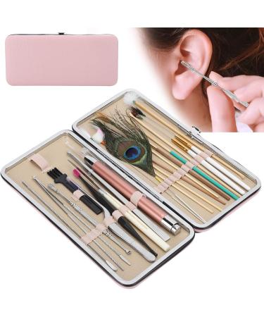 23pcs Professional Ear Wax Removal Tool Set | Double Ended Ear Scoop Spoon & Cleaning Brush | Ear Care Kit with Storage Box | Cherry Powder Ear Picking Set - Buy Online on GoSupps.com