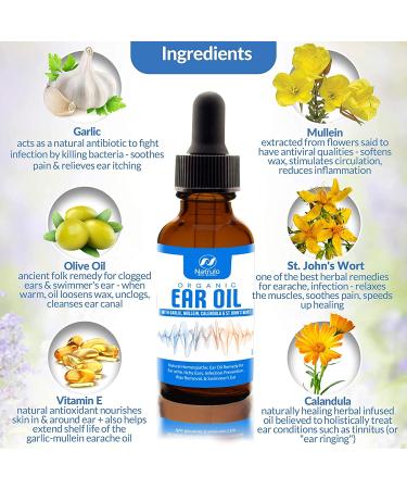 Organic Ear Oil for Ear Infections - Natural Eardrops for Prevention & Relief - Made in USA - Buy Online on GoSupps.com