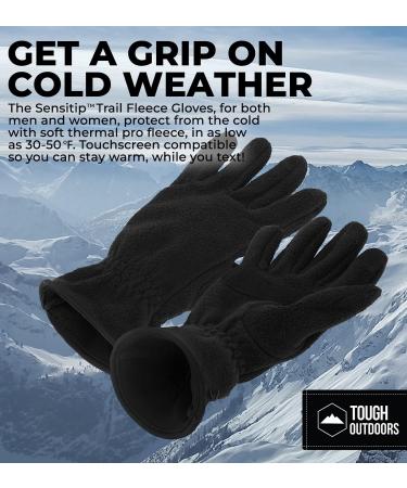 Tough Outdoors Fleece Winter Gloves - Thermal Driving Gloves for Women & Men - Touch Screen Cold Weather Gloves - X-Large Black - Buy Online on GoSupps.com