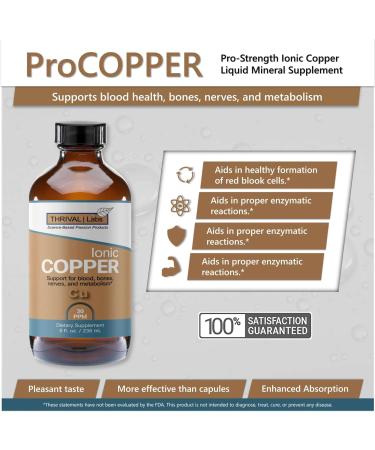 Ionic Copper Drops 30 PPM Premium Bioavailable Liquid Copper Supplement for General Wellness & Trace Mineral Support Amber Glass Bottle with Dropper 4 fl oz 4 Fl Oz (Pack of 1) - Buy Online on GoSupps.com