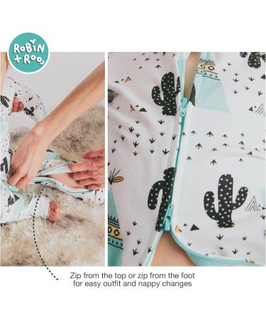 100% Cotton Two-Way Zipper Baby Sleepsuit Unisex Onesie Romper 0-3 Months Teepee Design - Buy Online on GoSupps.com