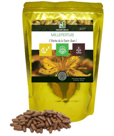 NAKURU NAKURU | St. John's Wort | Relax Range | Made in France | "L'Herbe de la Saint-Jean!" (500 Vegetable Capsules of 325 mg/Net Weight: 163 g)