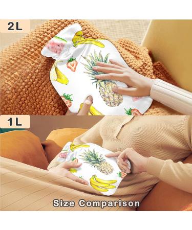 Naanle Banana Strawberry Pineapple Water Bottle | 1L Transparent Hot Water Bottle for Heat & Cold Therapy | Pain Relief & Comfort - Buy Online on GoSupps.com