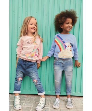 DHASIUE Baby Girls Unicorn Sweatshirt Jumper T-Shirt | Cute Long Sleeved Cotton Tee | Kids Toddler Clothes Ages 1-8 | Dinosaur/Pink Design - Buy Online on GoSupps.com