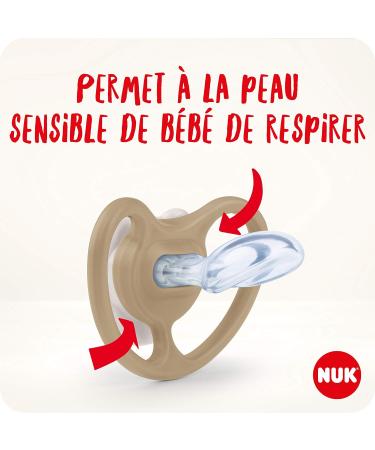Nuk Sucker Space 6-18 Months | Mickey Mouse Silicone BPA-Free Pacifiers with Extra Ventilation | Gray/White | 2-Pack - Buy Online on GoSupps.com