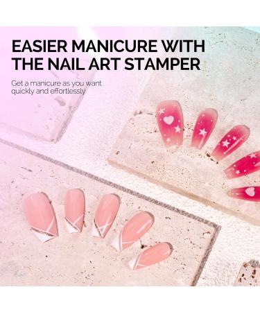 MelodySusie French Nail Stamper Kit - 2PCS Silicone Nail Stamp & Scraper for DIY Manicure | Perfect for Home & Salon | Laser Glitter Design - Buy Online on GoSupps.com