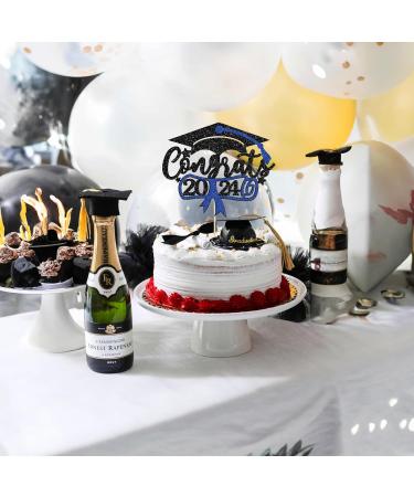 1Pc Congrats 2024 Cake Topper Blue Glitter Class of 2024 Happy Graduation Congrats Grad 2024 Graduation Cake Decoration for 2024 Congrats Grad Party Decorations 2-blue - Buy Online on GoSupps.com