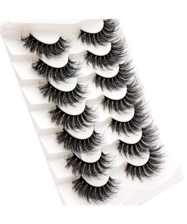 Losha Fluffy Wispy Cat Eye False Eyelashes 7 Pairs Pack - Handmade Natural Faux Mink Lashes (Style5) - Buy Online on GoSupps.com