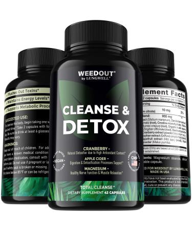 WEEDOUT Total Cleanse Detox Pills - Full Body Cleanser Detox - Fast Toxin Rid - Natural Liver Detox Cleanse & Repair - Urinary Tract Cleanse with Milk Thistle - Made in USA 42 Capsules