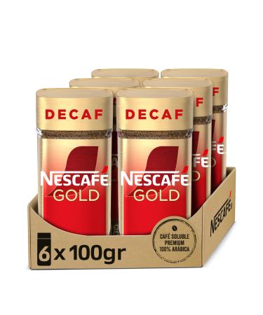 Nescafe NESCAF Gold Decaffeinated instant coffee 100% Arabica - 6 x 100g bottles - Total: 600g