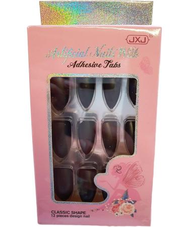 Fat-catz-copy-catz 24x Full Coverage Smooth Matte Stiletto pointed False Fake salon Nails Makeup (24x Matte Black Nails) - Buy Online on GoSupps.com