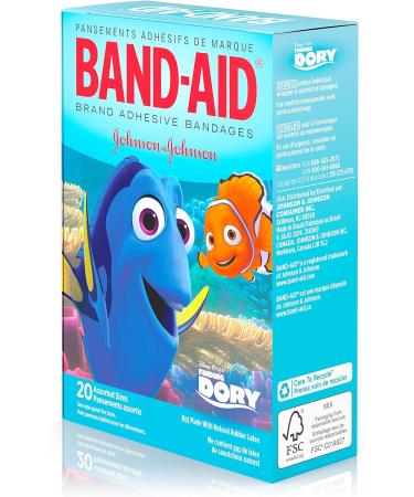 Band-Aid Disney Finding Dory Adhesive Bandages - 20 Count - Buy Online on GoSupps.com