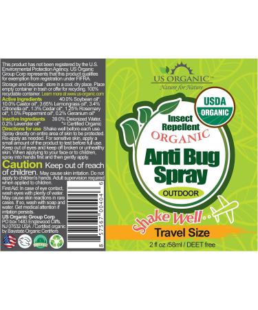 USDA Certified Organic Mosquito Repellent Pump Sprays - Deet-Free, Cruelty-Free, Lab Tested for Proven Results (2 oz, Pack of 2) - Buy Online on GoSupps.com