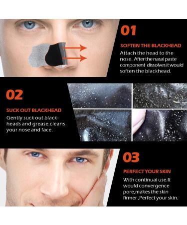 Baglak Men Blackhead Remover Pore Strips - 70 Charcoal Nose Strips for Blackhead Removal - Large Size for Nose + Face - Buy Online on GoSupps.com