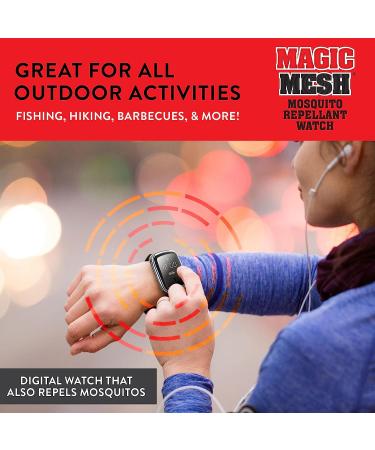 Magic Mesh Bug Repellant Watch - Ultrasonic Mosquito Repellent Bands - Adjustable Silicone Wristband - Buy Online on GoSupps.com