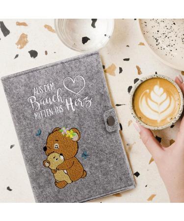 Cozy Raccoon Mutterpass Cover | Forest Bear Felt | Made in Germany | Personal Gift for Expecting Mothers | Includes Insurance Card & Ultrasound Pockets - Buy Online on GoSupps.com